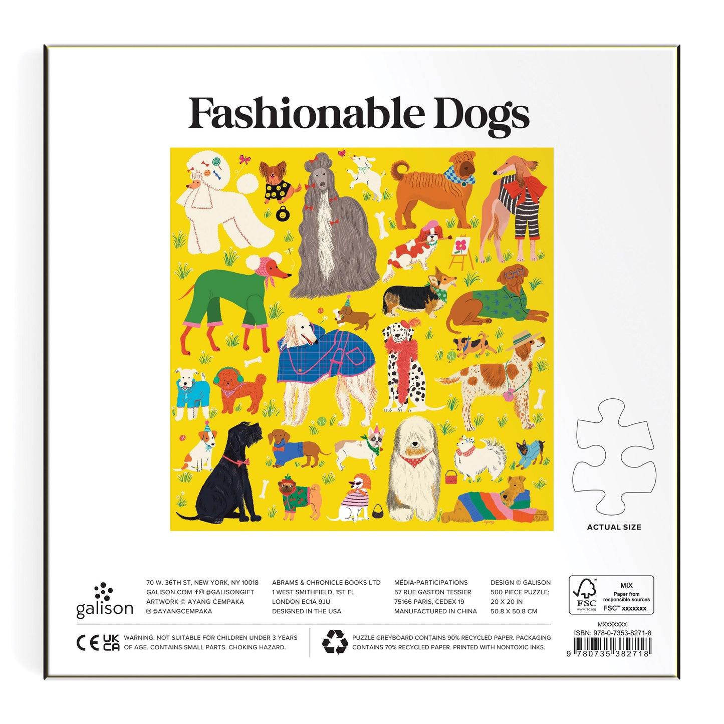 Galison - Fashionable Dogs Puzzle 500 Piece