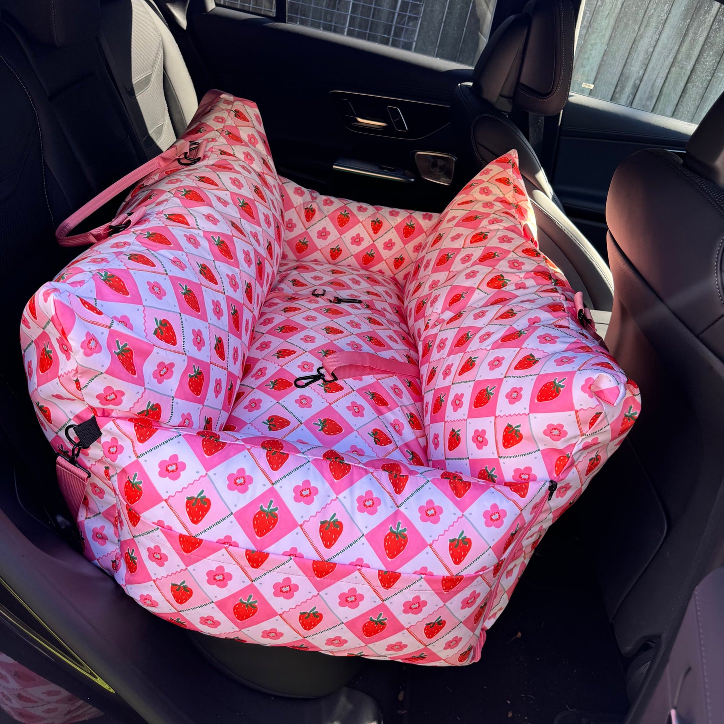 Deluxe Travel Car Bed: Strawberry Patch