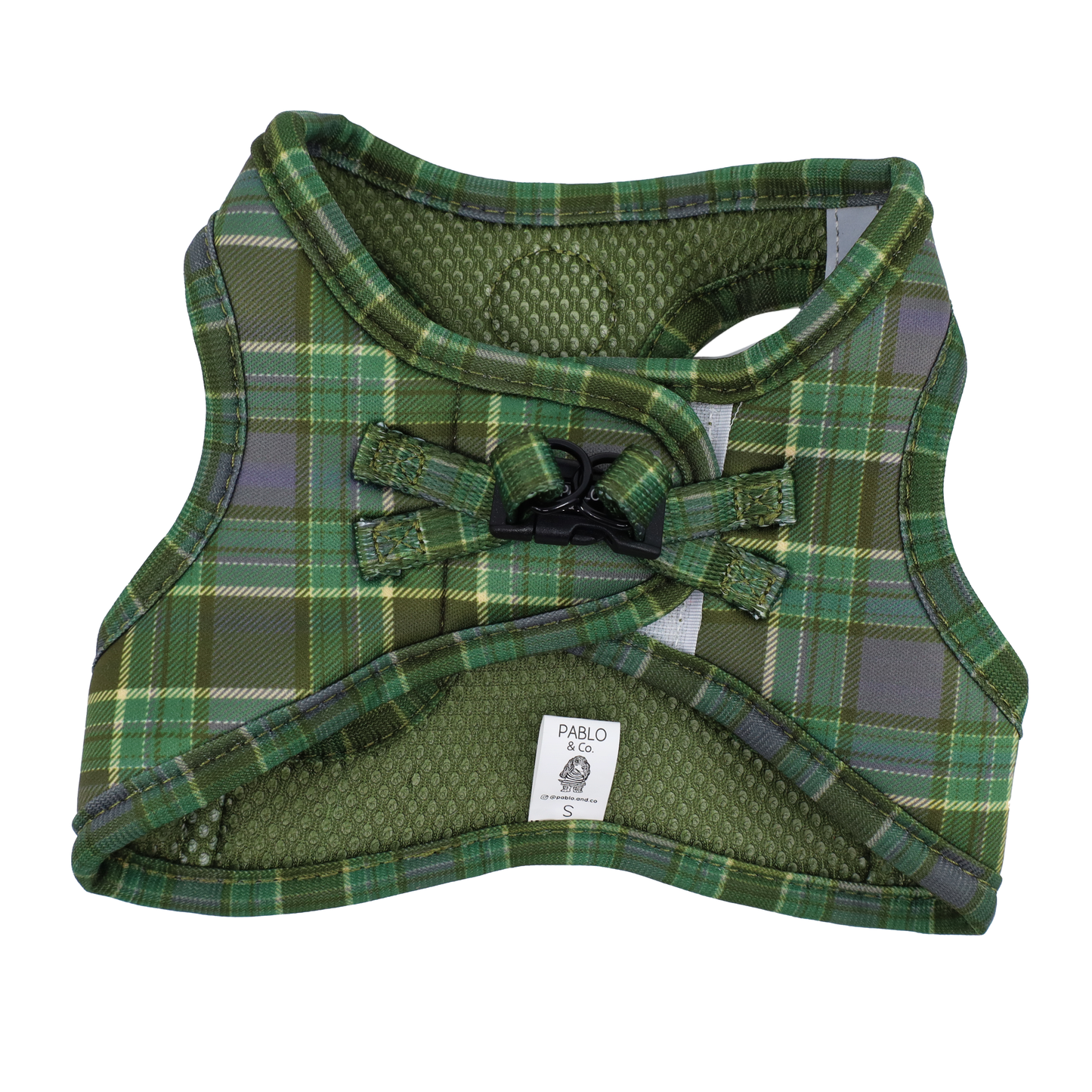 Green Plaid: Step In Cat Harness