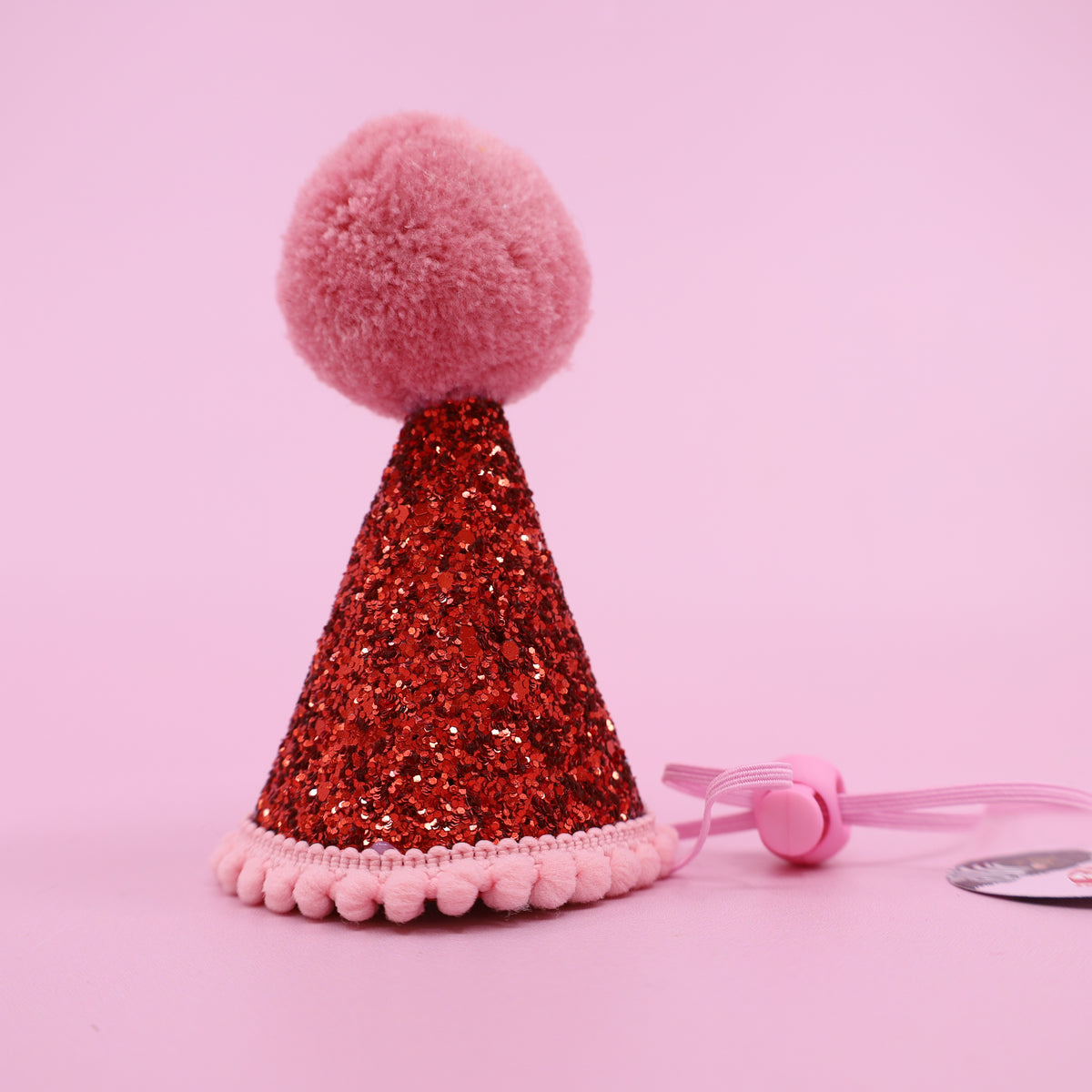 Pawty Hat: Red & Pink Pom Pom