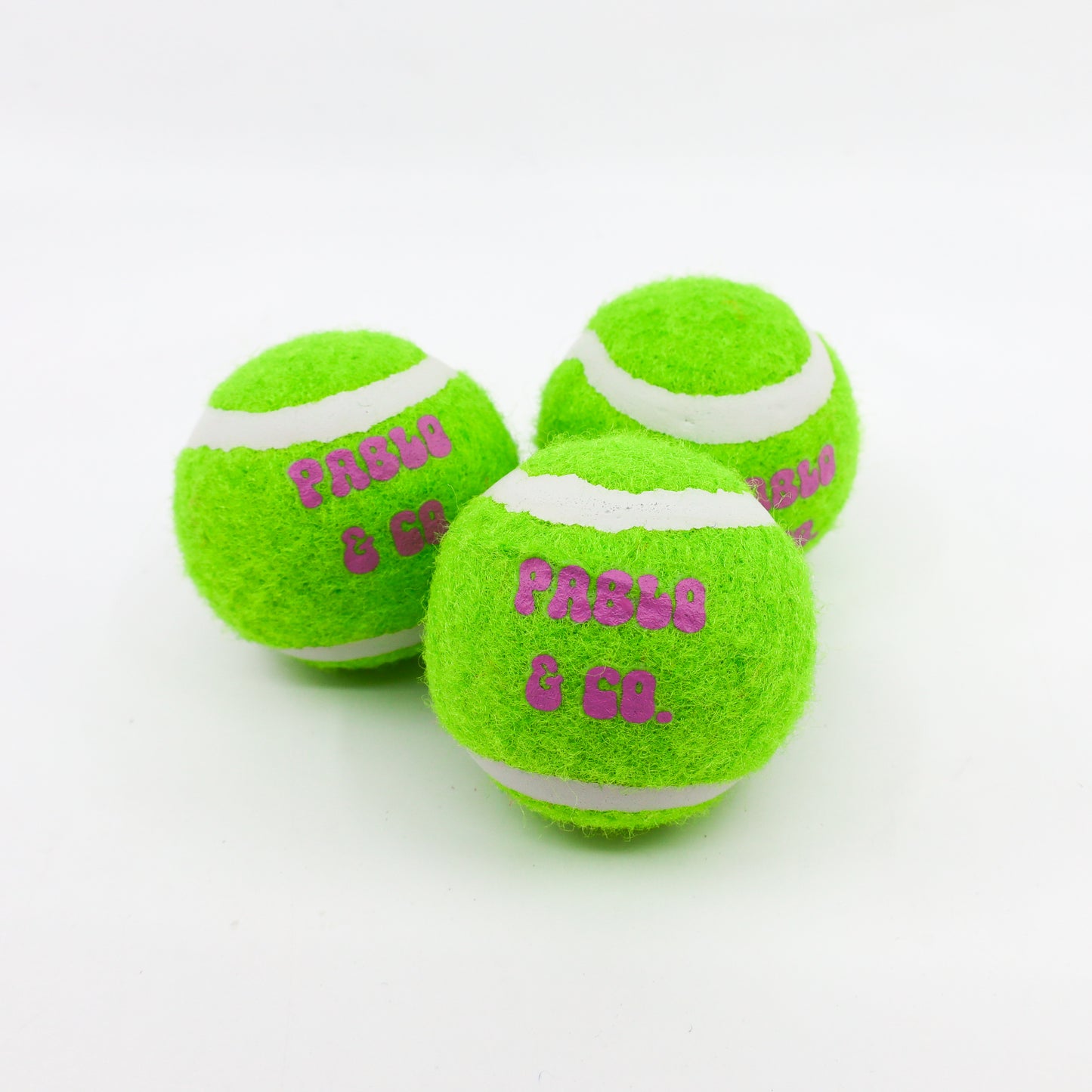 Pack of 3 Squeaky Tennis Balls: Green