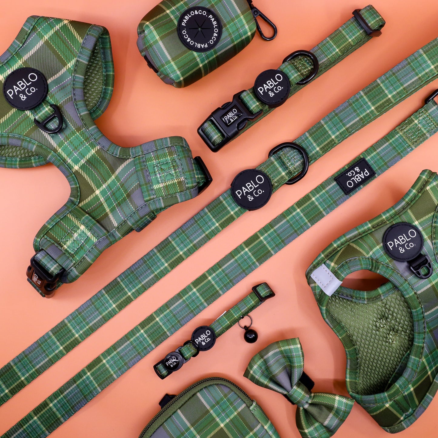 Green Plaid: Adjustable Harness