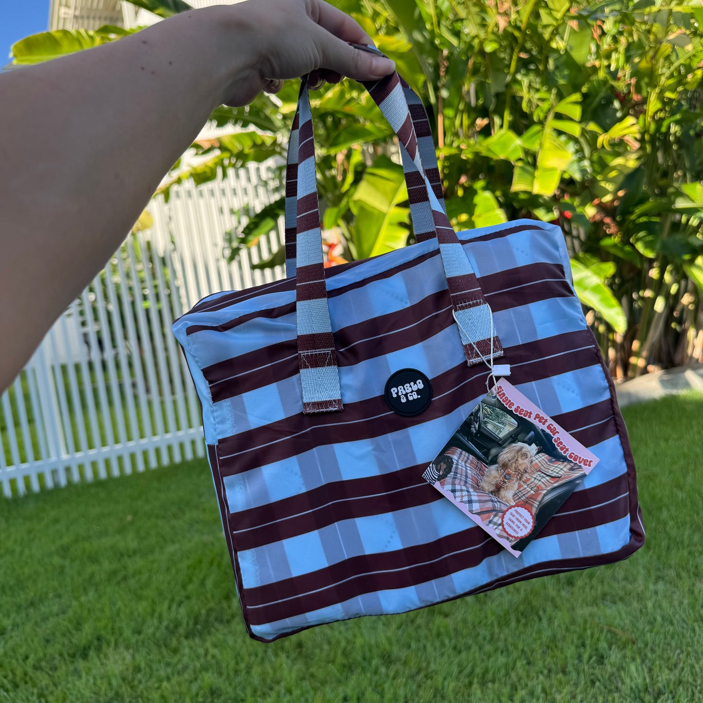Sunday Stripes: Deluxe Single Car Seat Cover