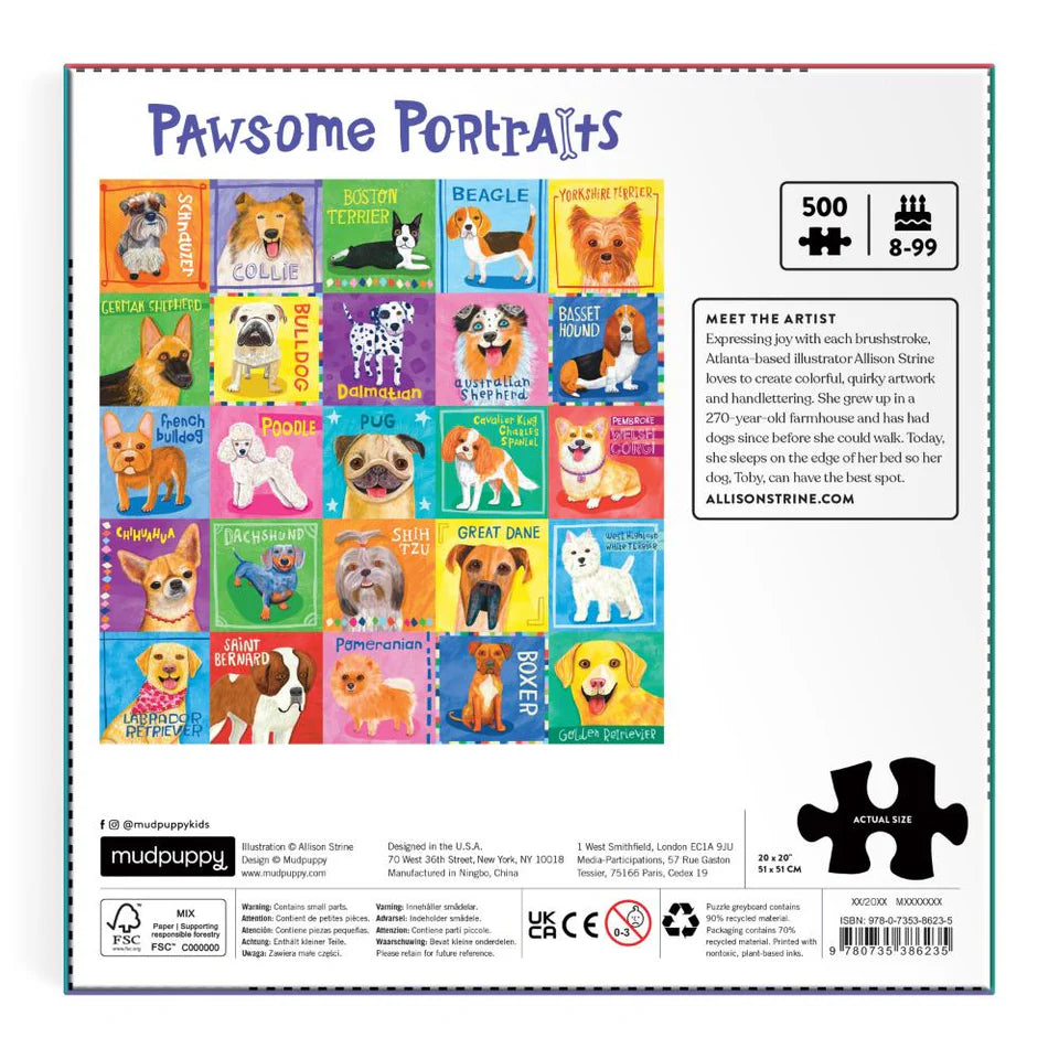 Mudpuppy: 500 Pc Puzzle - Pawsome Portraits