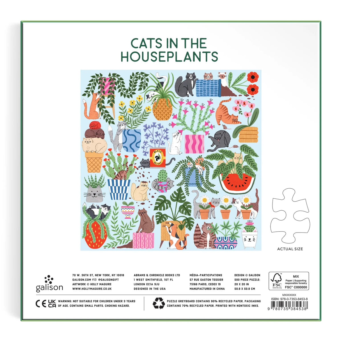 Galison Cats in the Houseplants Puzzle 500pc