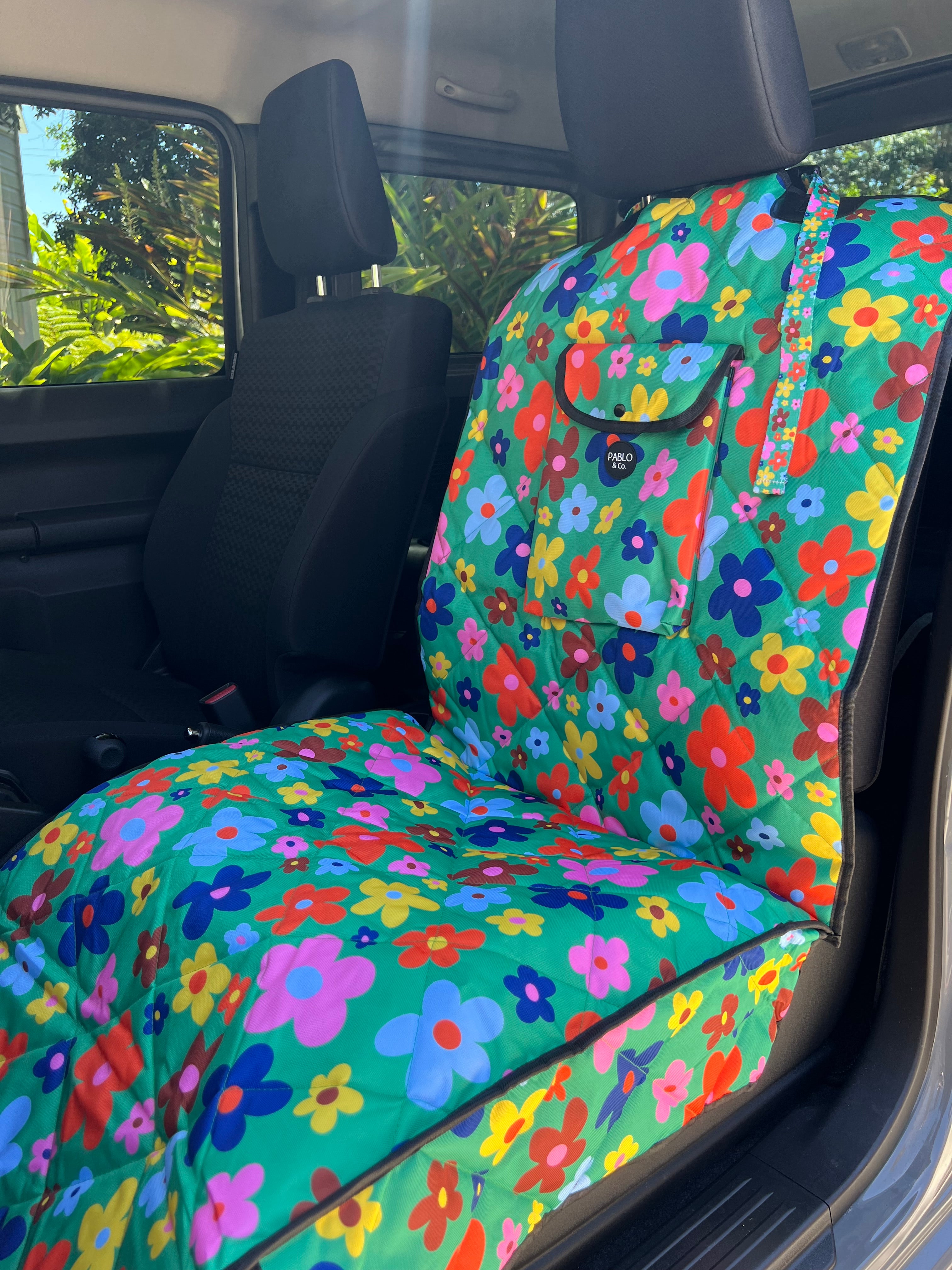 Birds outlets and flowers Floral pattern Car Back Seat Pet Covers, Backseat Seat Covers, Seat Protector, Car Accessories, Abstract Art