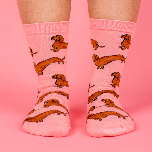 Pink Dachshund: Breed Socks