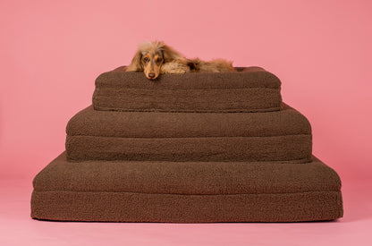 Orthopedic Memory Foam Teddy Dog Bed: Espresso