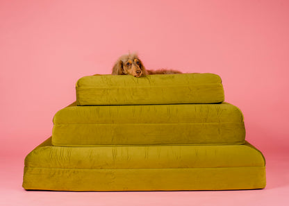 Orthopedic Memory Foam Velvet Dog Bed: Pistachio