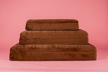 Orthopedic Memory Foam Velvet Dog Bed: Dark Chocolate