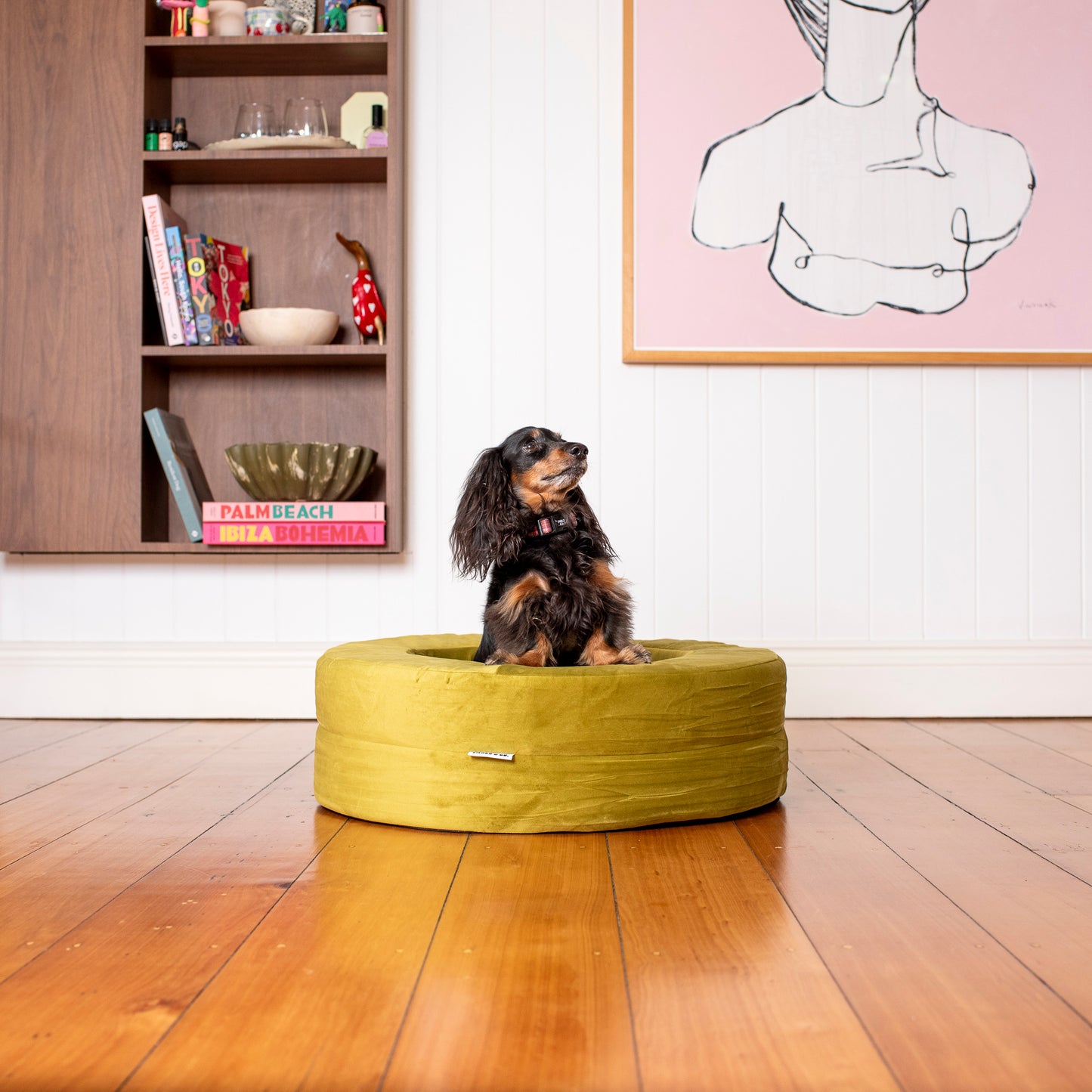 Orthopedic Memory Foam Velvet Donut Dog Bed: Pistachio