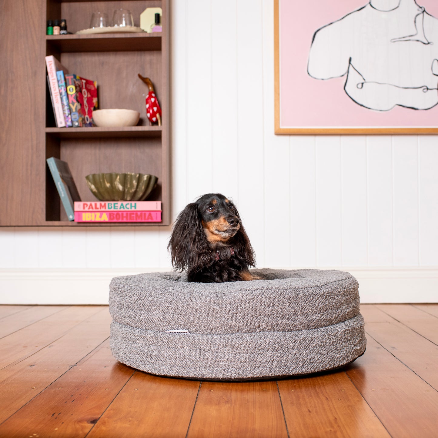 Orthopedic Memory Foam Boucle Donut Dog Bed: Storm