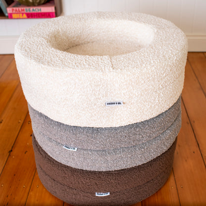 Orthopedic Memory Foam Boucle Donut Dog Bed: Cloud