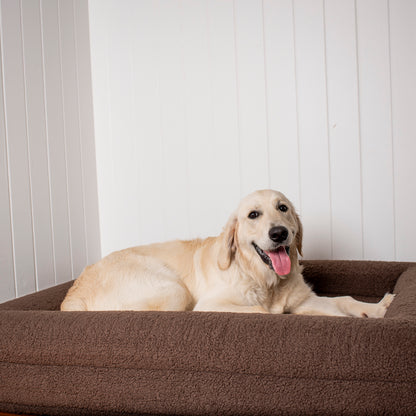 Orthopedic Memory Foam Teddy Dog Bed: Espresso