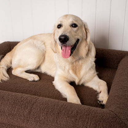 Orthopedic Memory Foam Teddy Dog Bed: Espresso