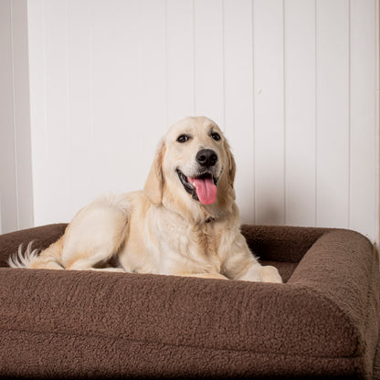 Orthopedic Memory Foam Teddy Dog Bed: Espresso