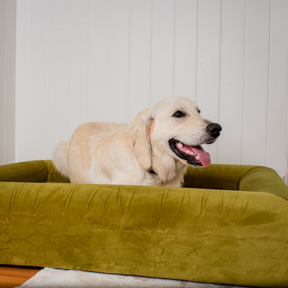 Orthopedic Memory Foam Velvet Dog Bed: Pistachio