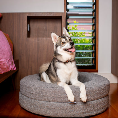 Orthopedic Memory Foam Boucle Donut Dog Bed: Storm