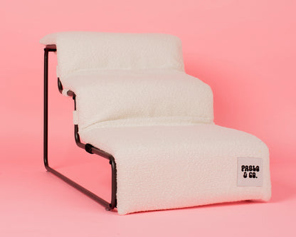 Pet Stairs for Cats & Dogs - White Boucle