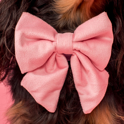Pink Velvet Sailor Bow Tie