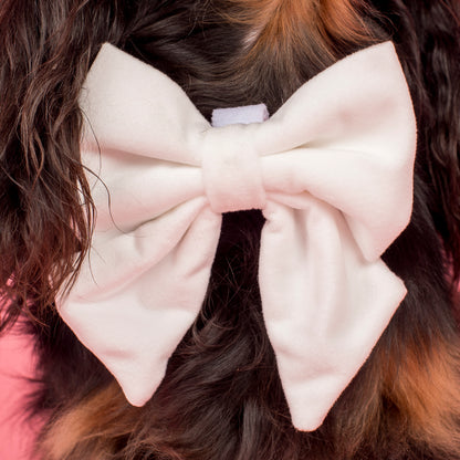 White Velvet Sailor Bow Tie