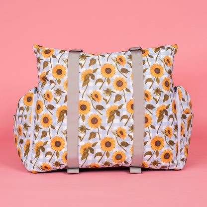 Deluxe Travel Car Bed: Sunny Sunflowers