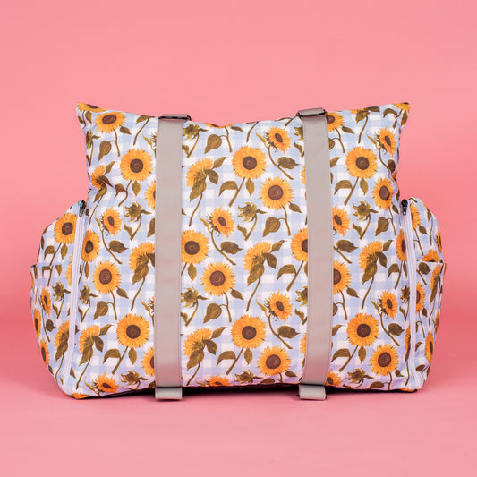 Deluxe Travel Car Bed: Sunny Sunflowers