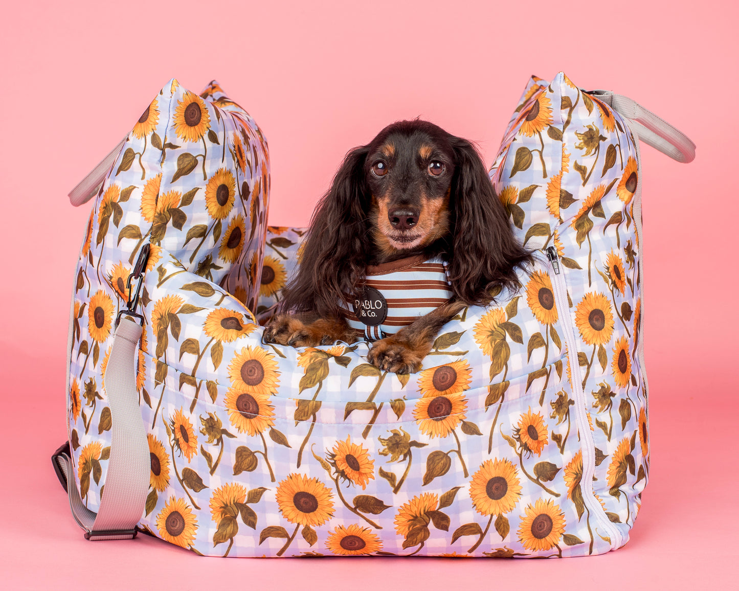 Deluxe Travel Car Bed: Sunny Sunflowers