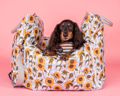 Deluxe Travel Car Bed: Sunny Sunflowers