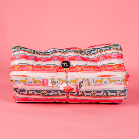 Deluxe Travel Mat: The Blooming Dachshund