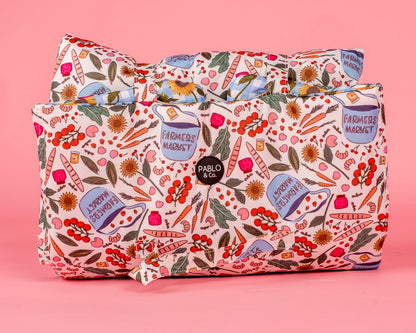 Deluxe Travel Mat: Farmers Market & Sunny Sunflowers