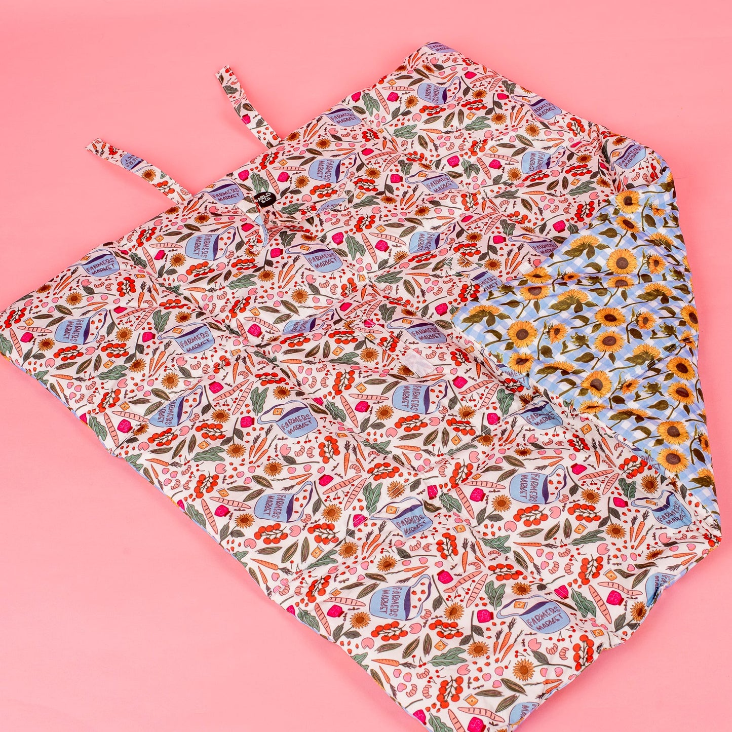 Deluxe Travel Mat: Farmers Market & Sunny Sunflowers