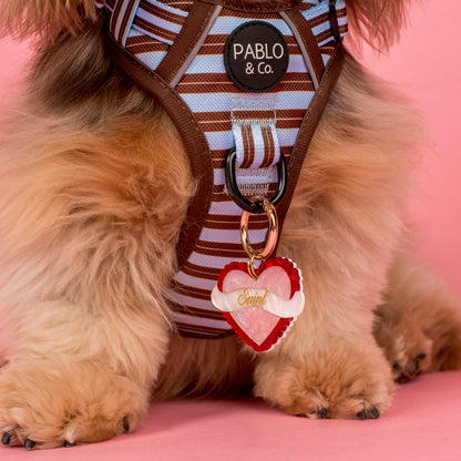 Personalised Pet ID Tag: Heart Throb Pink
