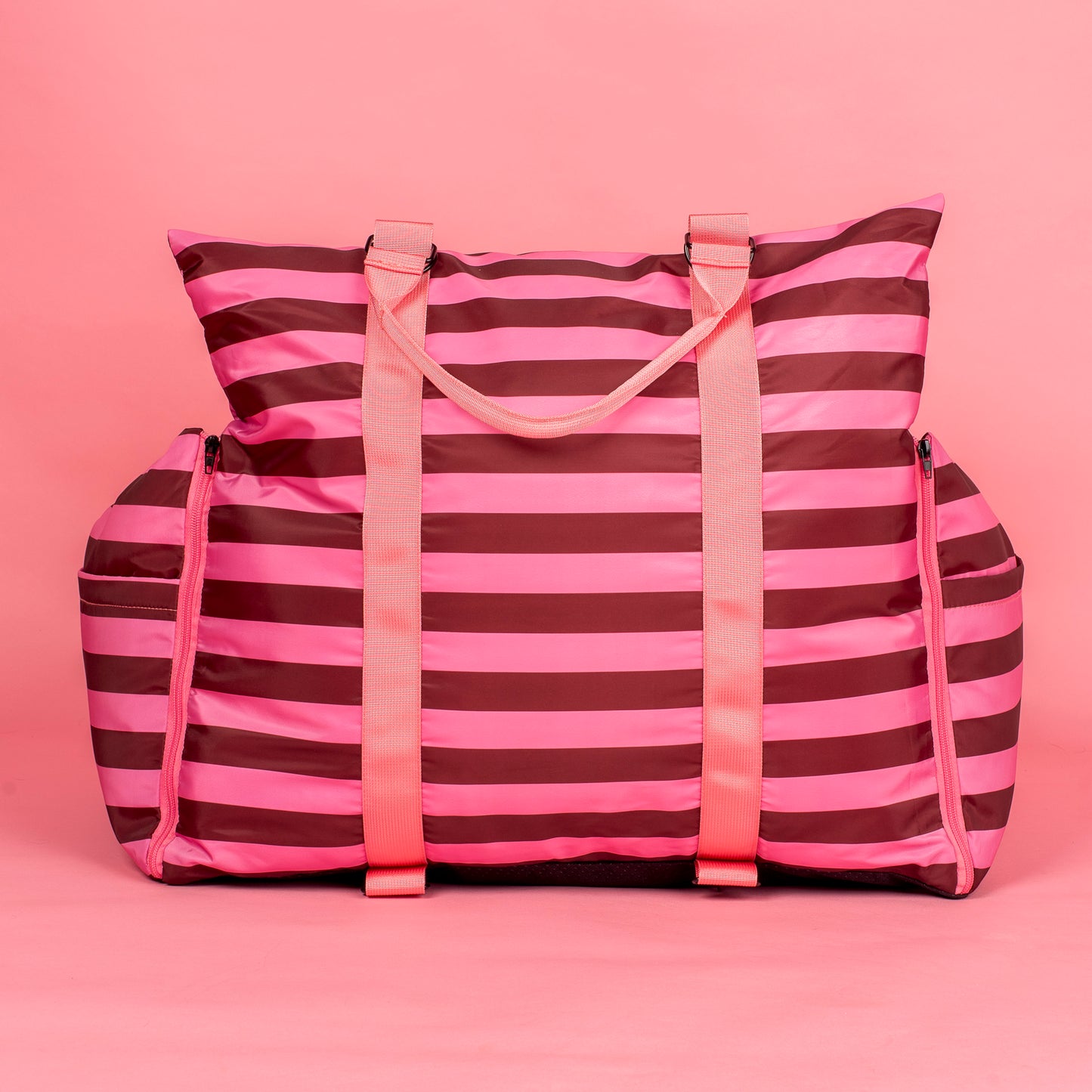 Deluxe Travel Car Bed: Blushing Stripes
