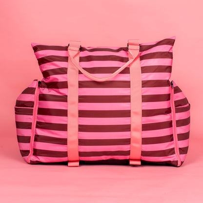 Deluxe Travel Car Bed: Blushing Stripes