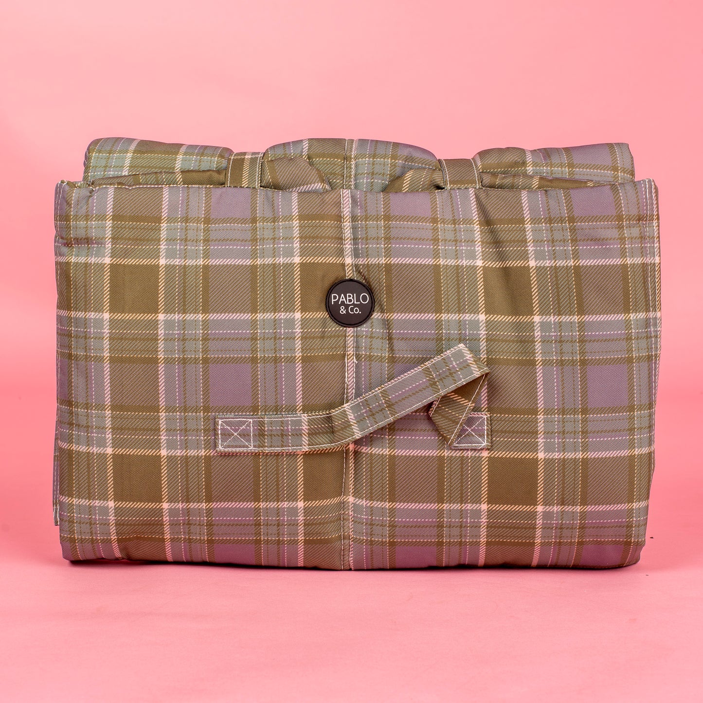 Deluxe Travel Mat: Green Plaid