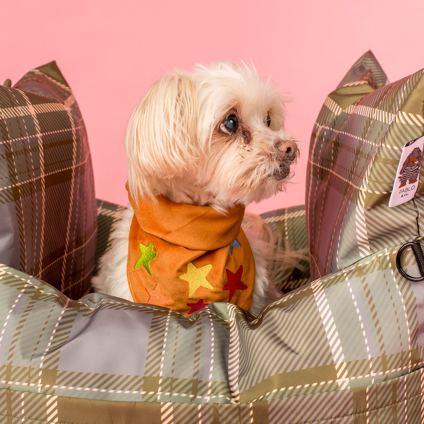 Deluxe Travel Car Bed: Green Plaid