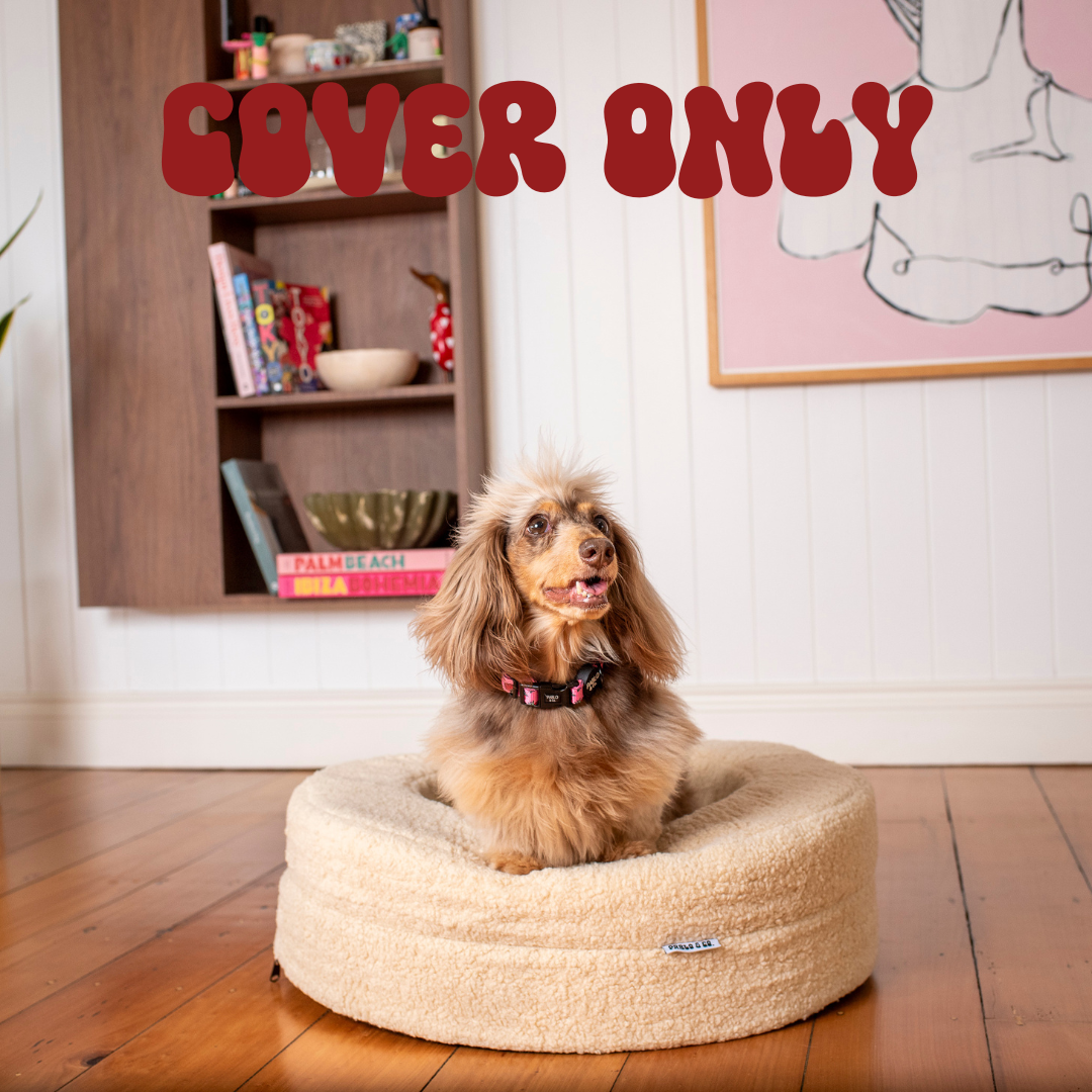 Teddy Donut Dog Bed Cover: Latte (cover only)