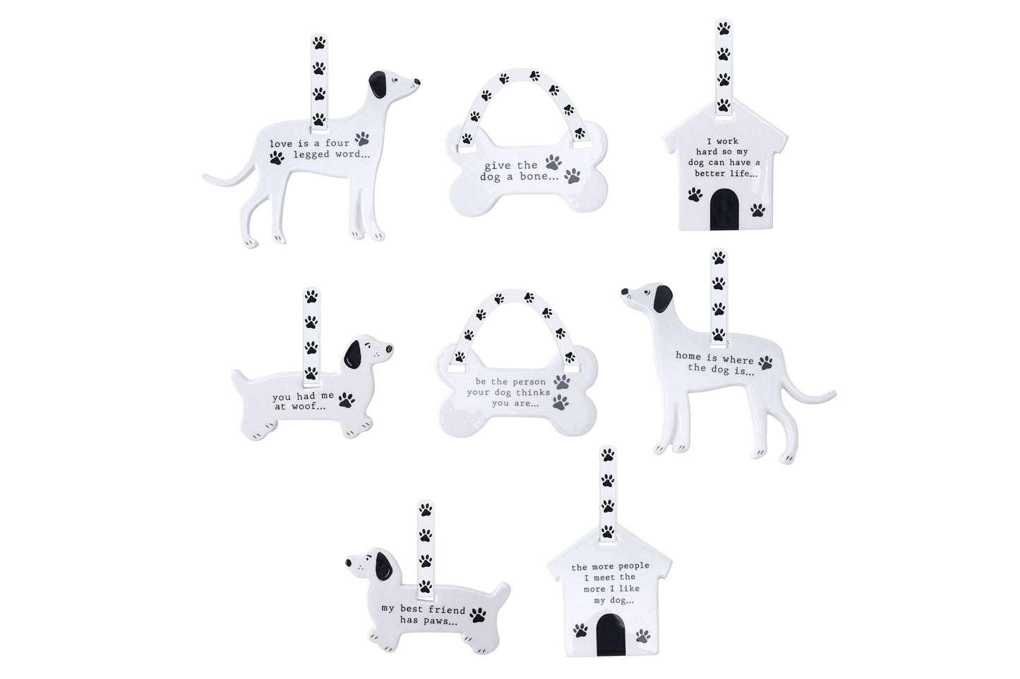 Woofs & Whiskers Ceramic Dog Hangers