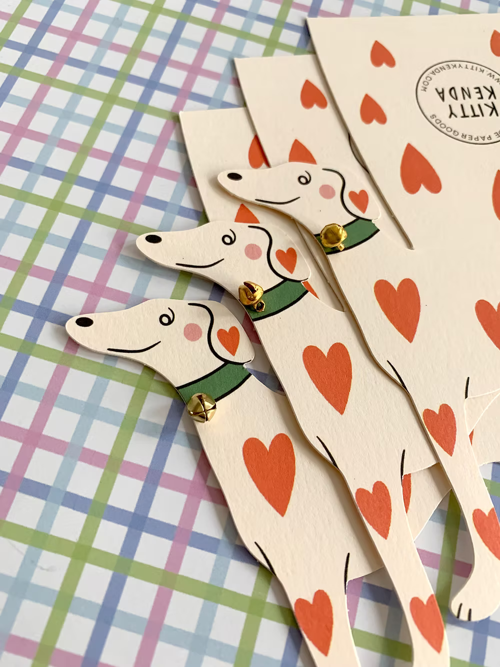 Loveheart Whippet with Bell: Greeting Card