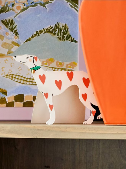 Loveheart Whippet with Bell: Greeting Card