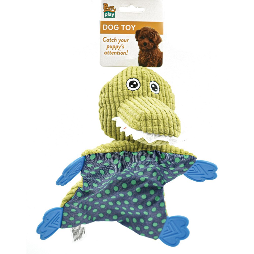 Crinkle Teether Small Dog Toy: Crocodile
