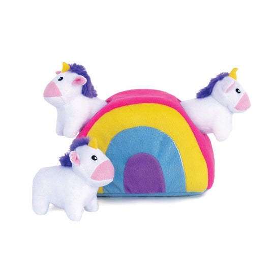 Zippy Paws: Unicorn Rainbow Burrow Toy