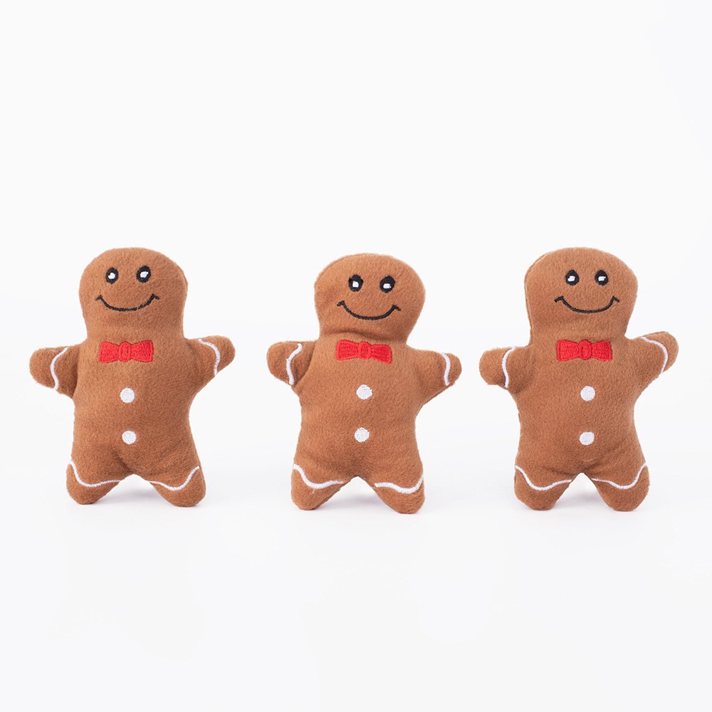 Zippy Paws: Miniz Gingerbread Man Pack of 3