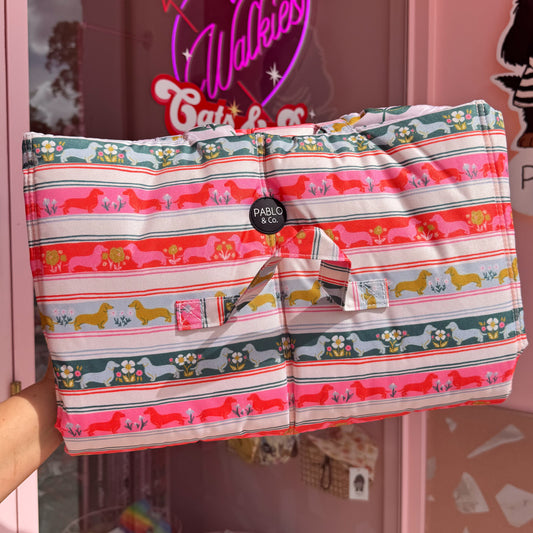 Deluxe Travel Mat: The Blooming Dachshund