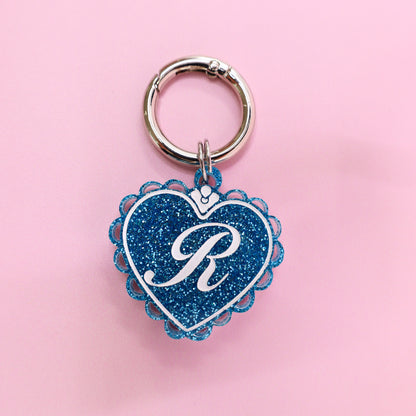 Personalised Pet ID Tag: Initial Locket Blue