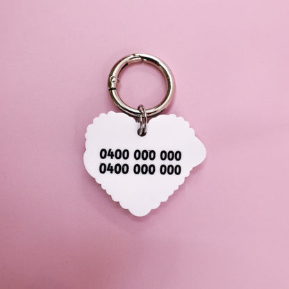 Personalised Pet ID Tag: Heart Throb Pink Blue