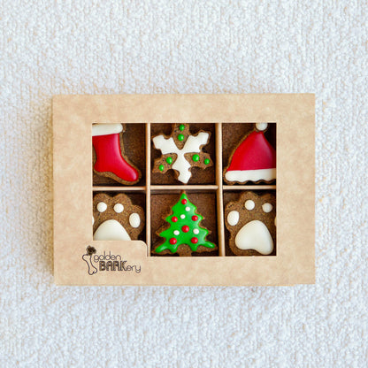 Golden Barkery: Christmas Dog Treats - 12 Dog Biscuits Box