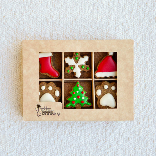 Golden Barkery: Christmas Dog Treats - 12 Dog Biscuits Box