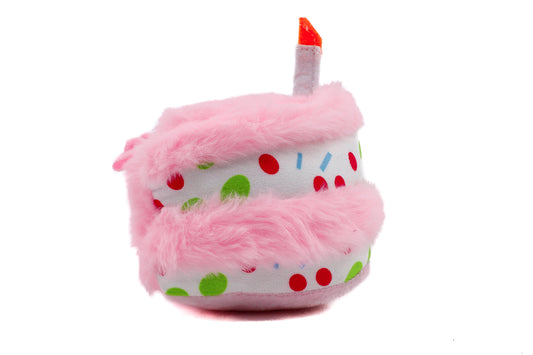 Birthday Cake Squeaky Toy - Pink